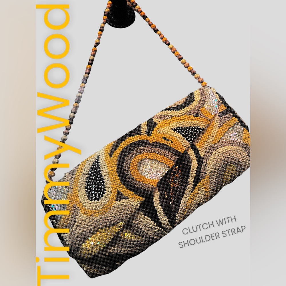 COLLECTORS TREASURE: LUX PURSE DESIGNER TIMMY WOODS!!! BEADED TO PERFECTION!